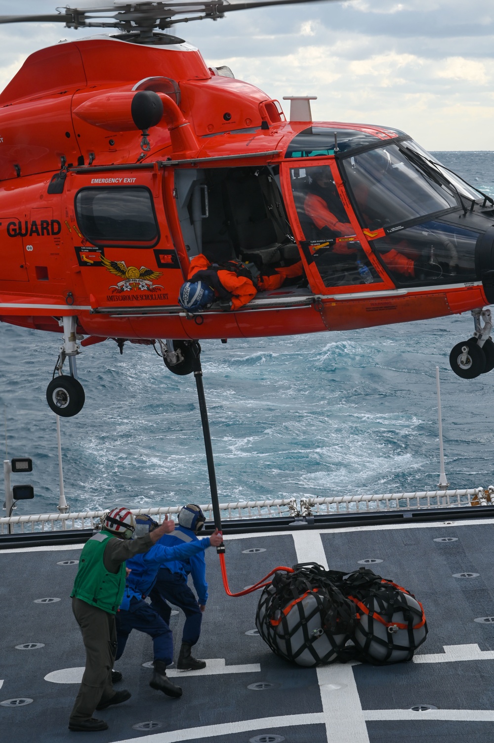 USCGC Stone’s crew conducts helicopter training underway