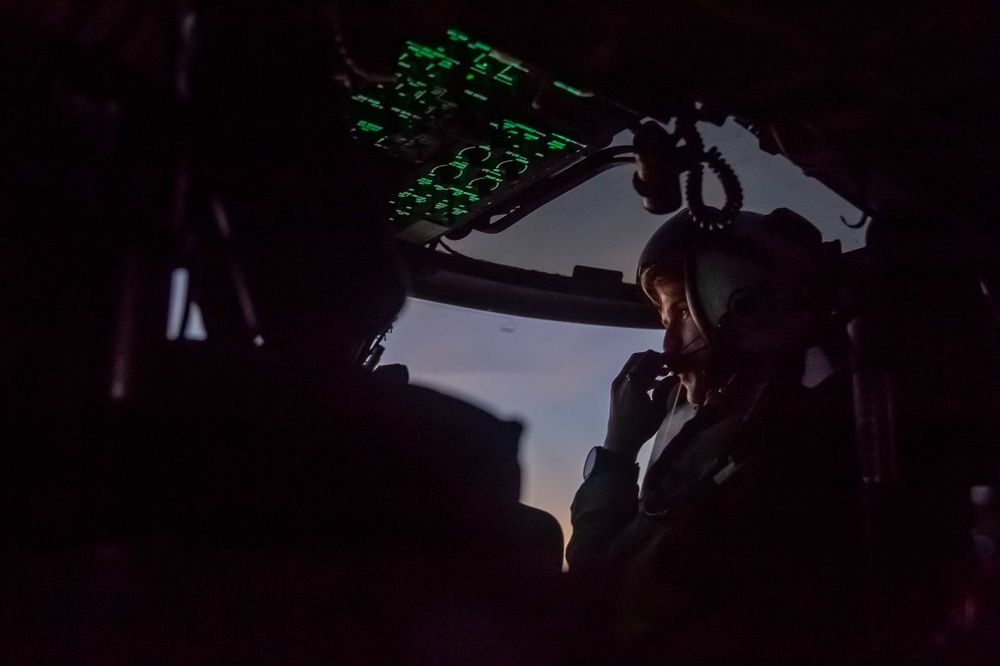U.S. Navy Sailor Pilots MH-60S Seahawk