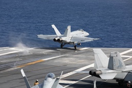 A Super Hornet Launches from the USS George H.W. Bush