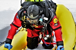 Fort McCoy Fire Department dive team conducts ice rescue training at frozen lake at Fort McCoy