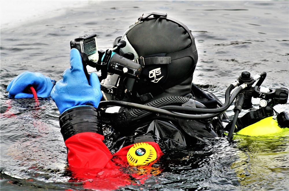 Fort McCoy Fire Department dive team conducts ice rescue training at frozen lake at Fort McCoy