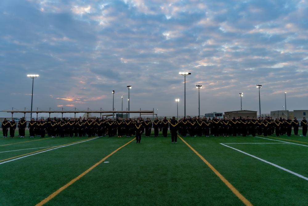 143d Expeditionary Sustainment Command conducts physical readiness training