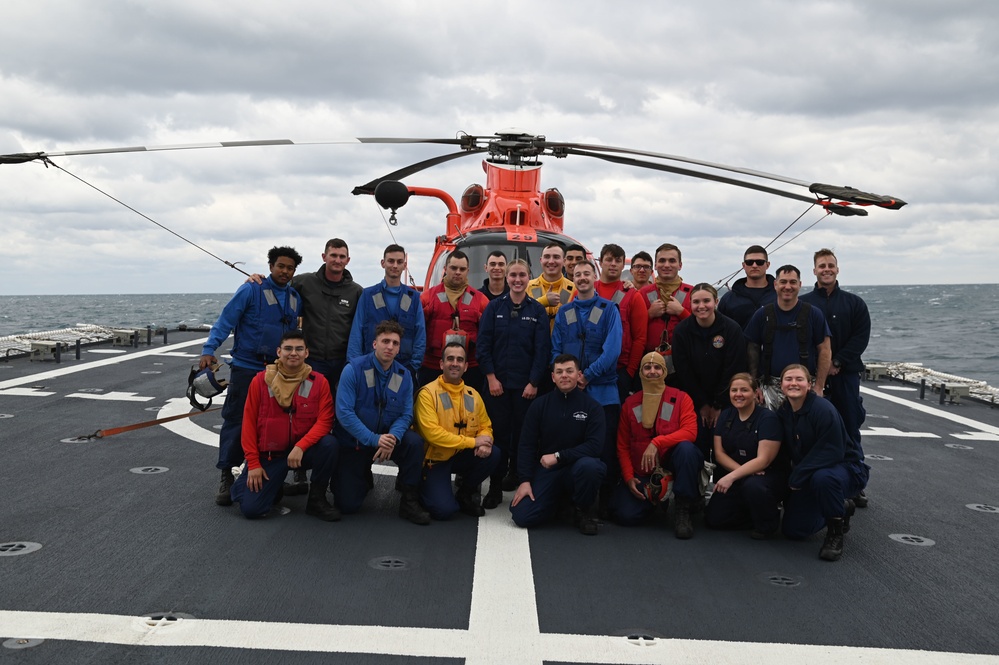 USCGC Stone’s crew conducts helicopter training underway