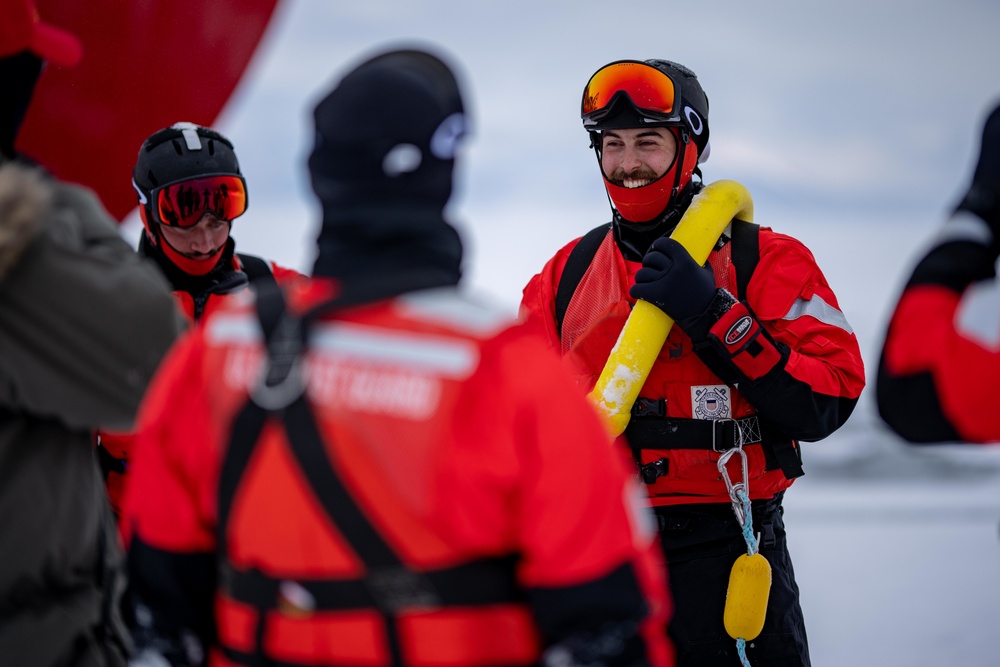 Coast Guard Cutter Polar Star (WAGB 10) conducts ice liberty in the McMurdo Sound
