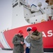 Coast Guard Cutter Polar Star (WAGB 10) conducts an advancement ceremony on the ice in Antarctica