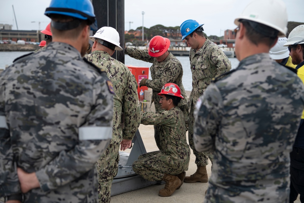 USS Mississippi Conducts Weapons Handling Exercise with Royal Australian Navy