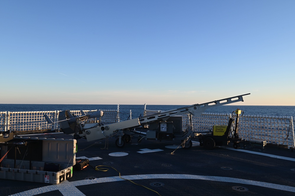 Unmanned aerial system flight operations aboard USCGC Stone