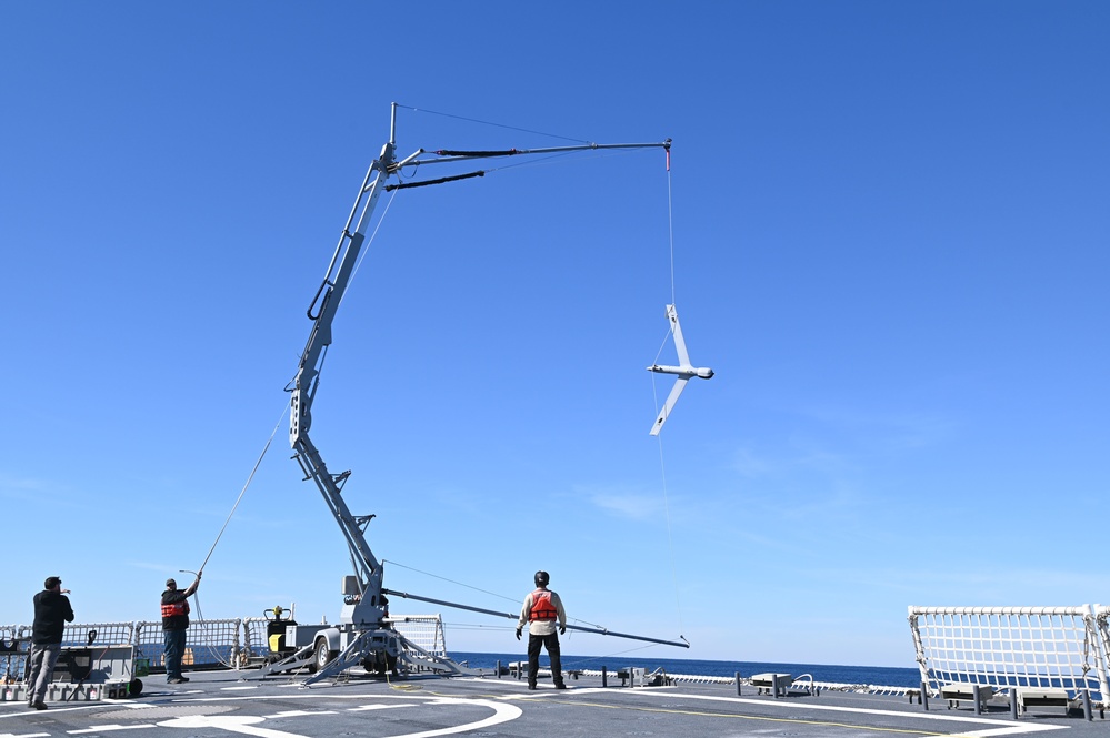 Unmanned aerial system flight operations aboard USCGC Stone