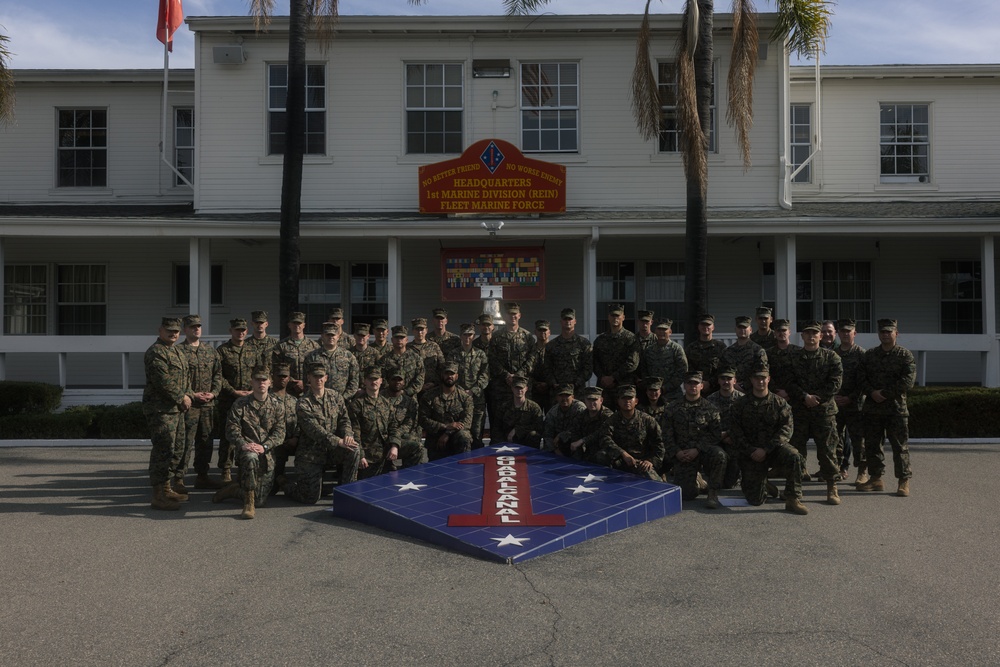 1st MARDIV G-3 poses for group photo