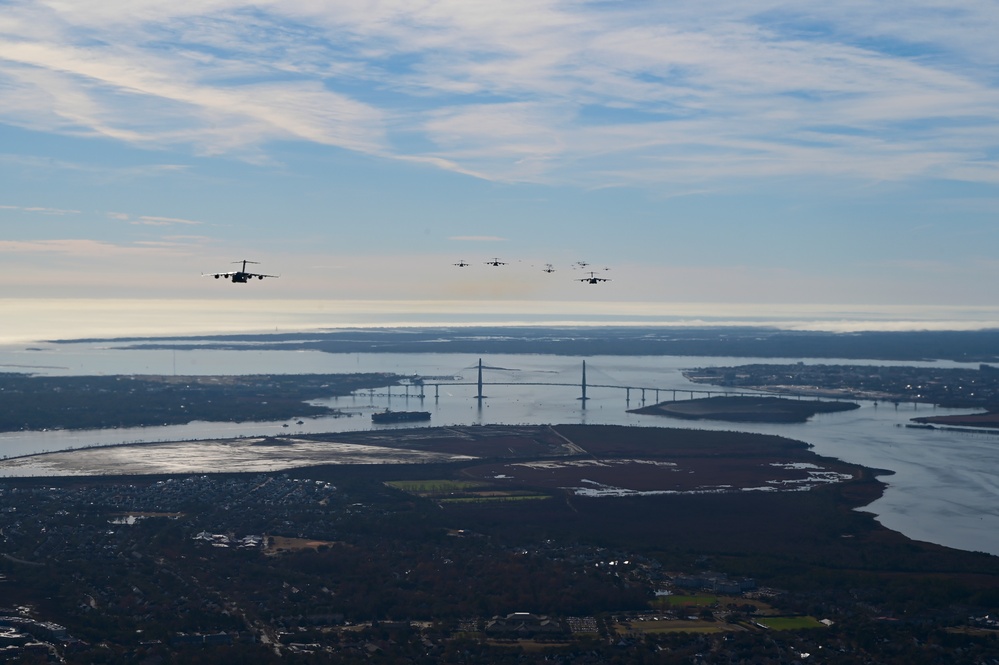 JB Charleston launches 24 C-17s, demonstrates warfighting capabilities during mission generation exercise