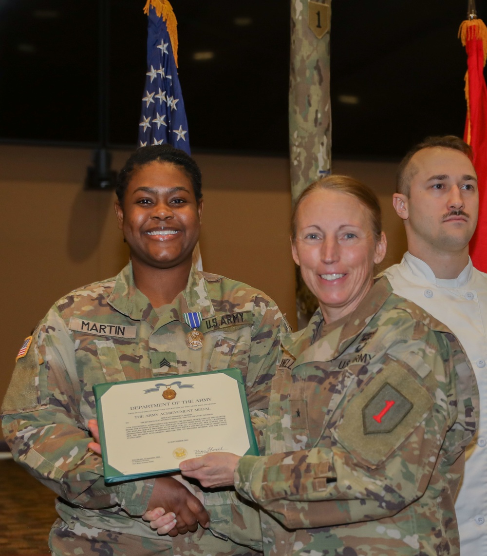 1st Infantry Division Hosts an Awards Ceremony for Culinary Specialists Across Fort Riley