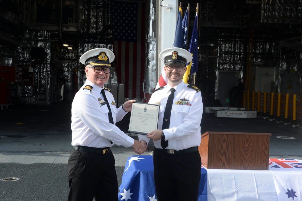 USS Canberra (LCS 30) Hosts Royal Australian Navy Promotion Ceremony