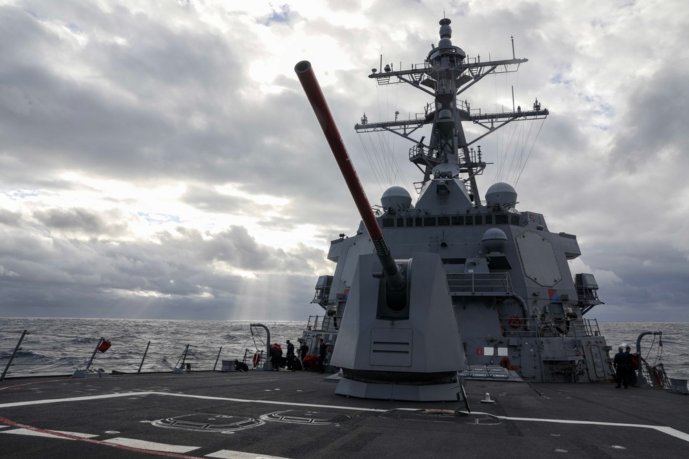 USS Rafael Peralta (DDG 115) Steams in the Philippine Sea