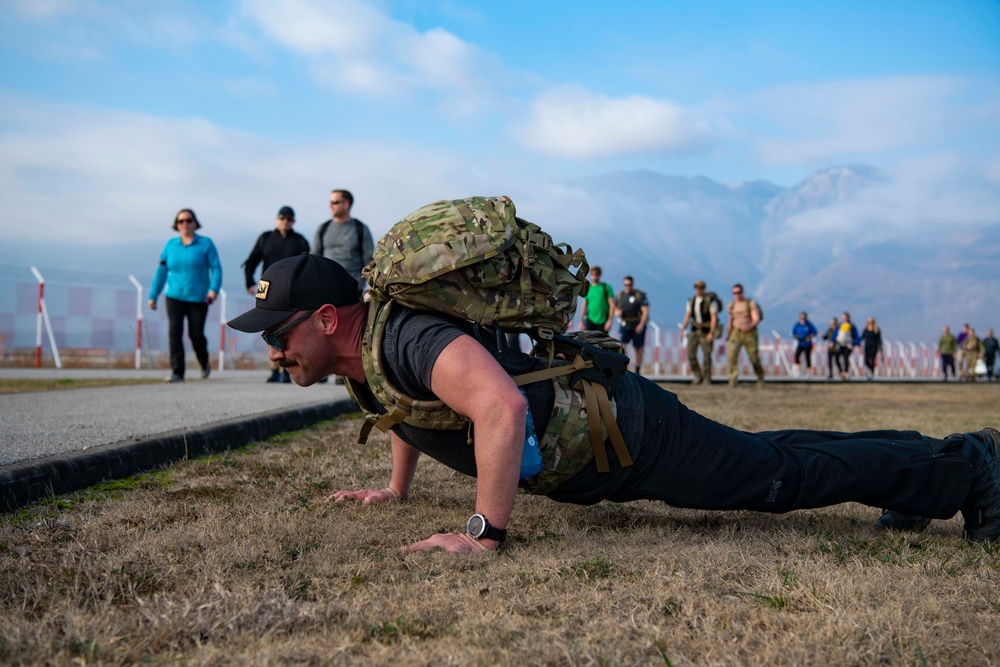 The 31st Fighter Wing rucks to remember Jolly 22