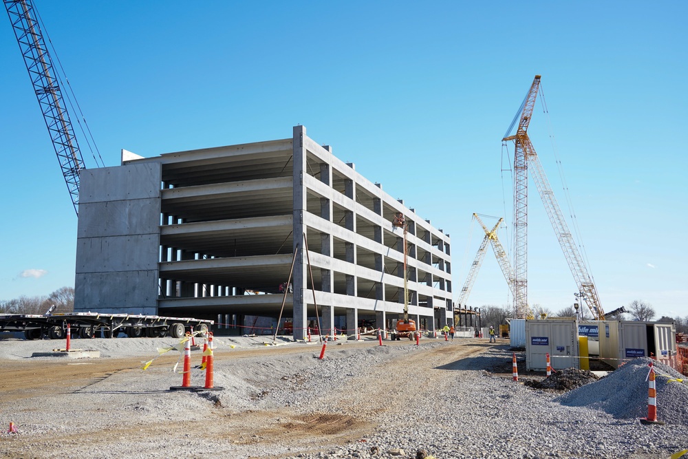 Construction continues at the site of the Louisville VA Medical Center Jan. 17, 2023.