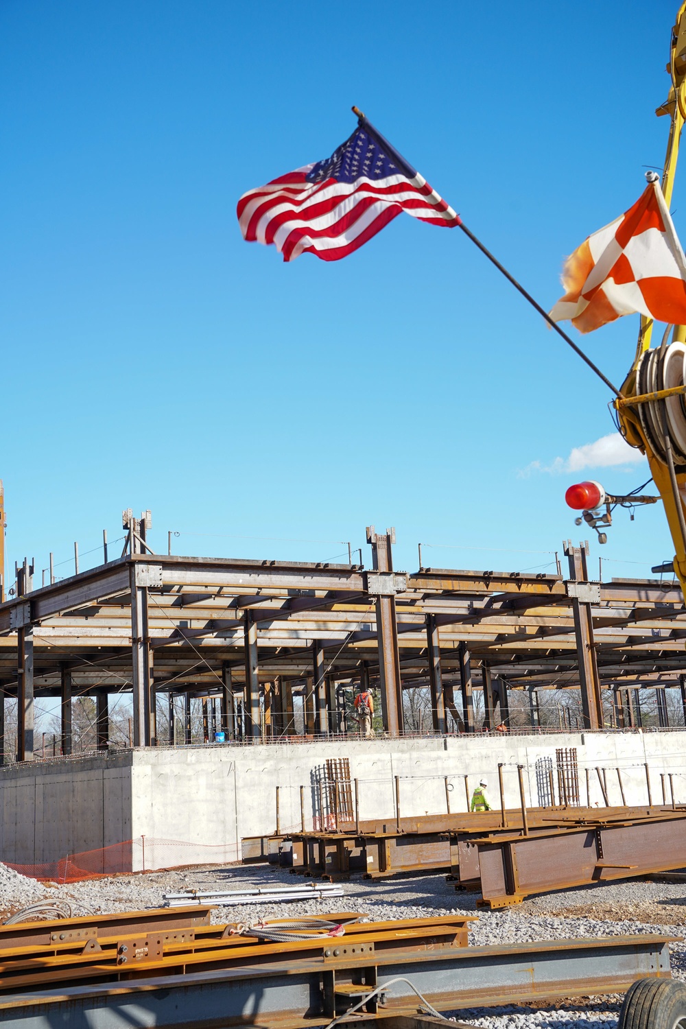 Construction continues at the site of the Louisville VA Medical Center Jan. 17, 2023.