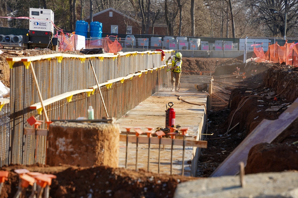 Construction continues at the site of the Louisville VA Medical Center Jan. 17, 2023.