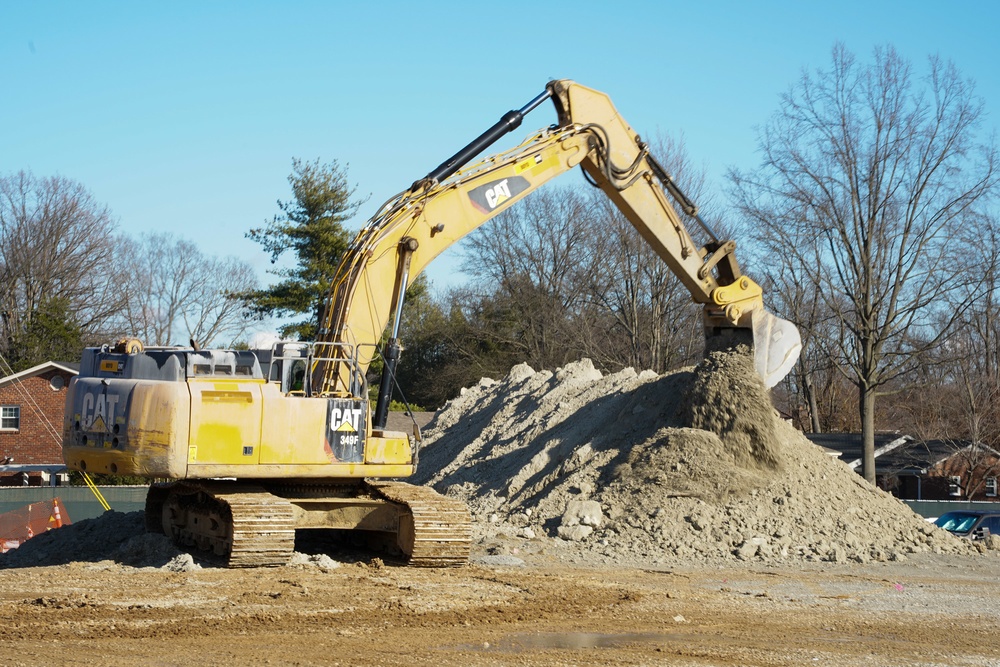 Construction continues at the site of the Louisville VA Medical Center Jan. 17, 2023.