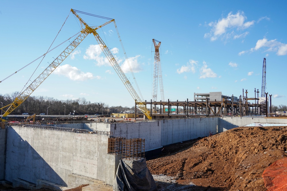 Construction continues at the site of the Louisville VA Medical Center Jan. 17, 2023.