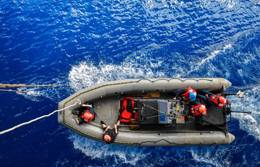 Sailors Conduct Small Boat Exercises