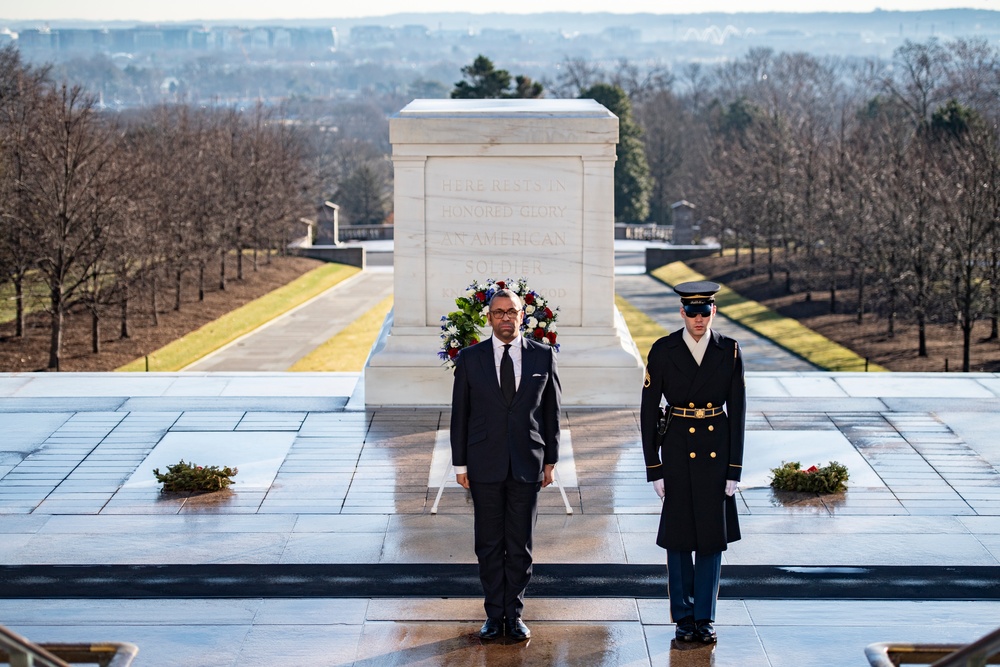 British Foreign Secretary James Cleverly Participates in a Public Wreath-Laying Ceremony at the Tomb of the Unknown Soldier