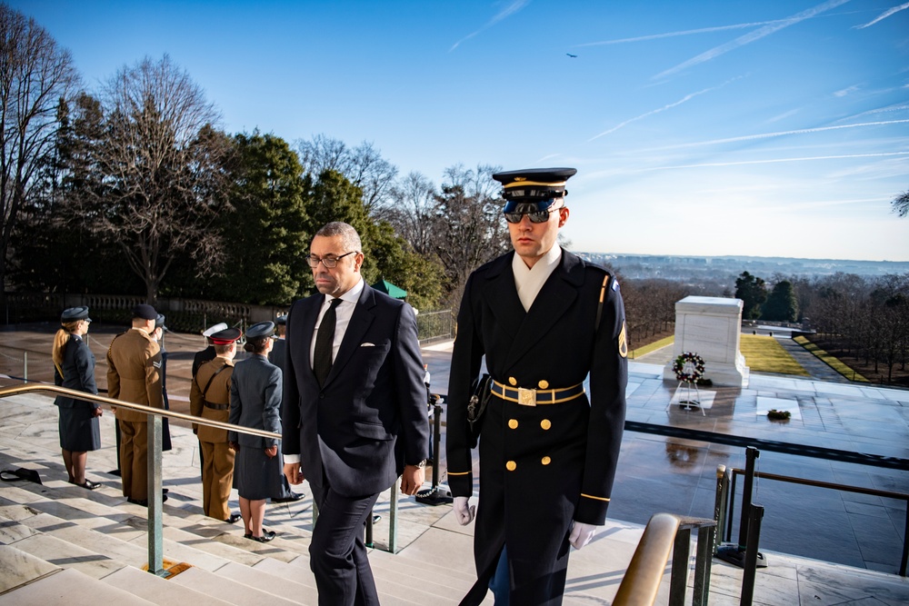 British Foreign Secretary James Cleverly Participates in a Public Wreath-Laying Ceremony at the Tomb of the Unknown Soldier