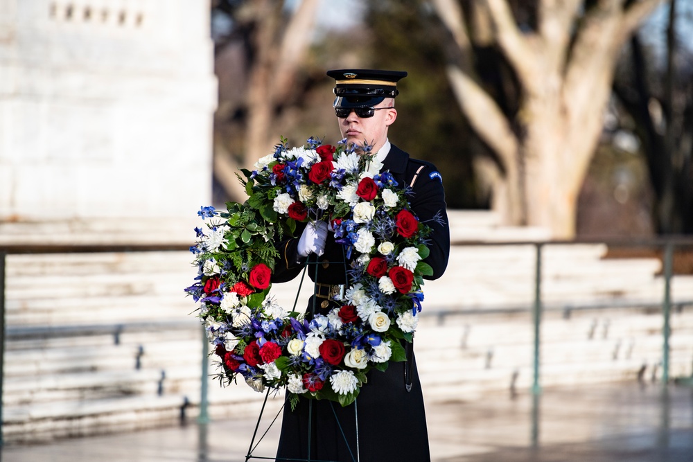 British Foreign Secretary James Cleverly Participates in a Public Wreath-Laying Ceremony at the Tomb of the Unknown Soldier