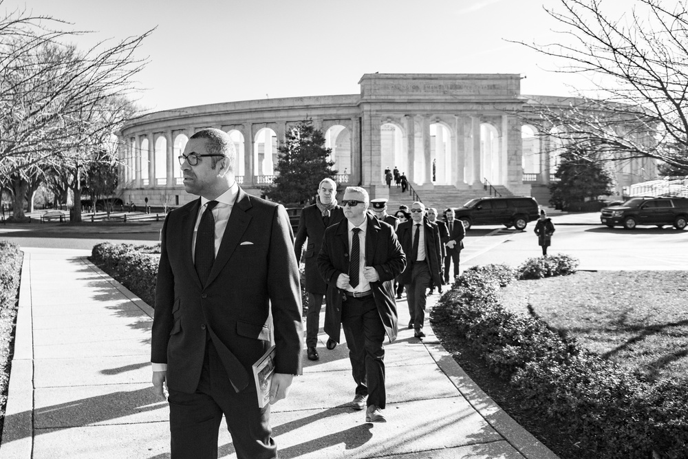 British Foreign Secretary James Cleverly Participates in a Public Wreath-Laying Ceremony at the Tomb of the Unknown Soldier