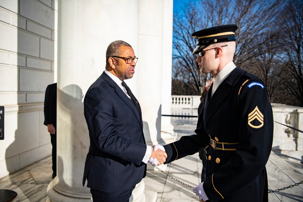 British Foreign SecretaryJames Cleverly Participates in a Public Wreath-Laying Ceremony at the Tomb of the Unknown Soldier