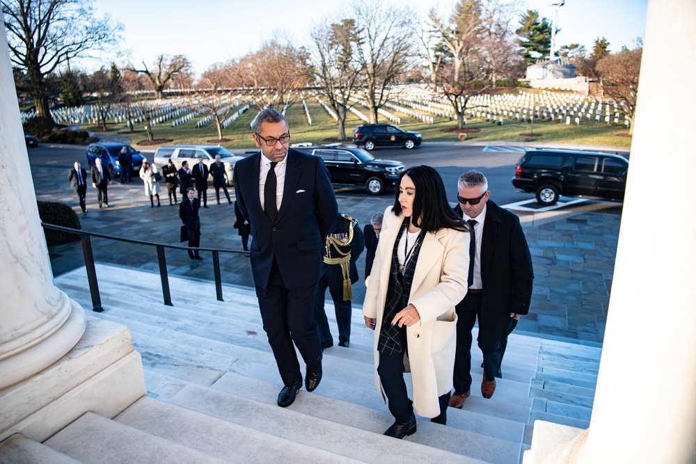 British Foreign Secretary James Cleverly Participates in a Public Wreath-Laying Ceremony at the Tomb of the Unknown Soldier