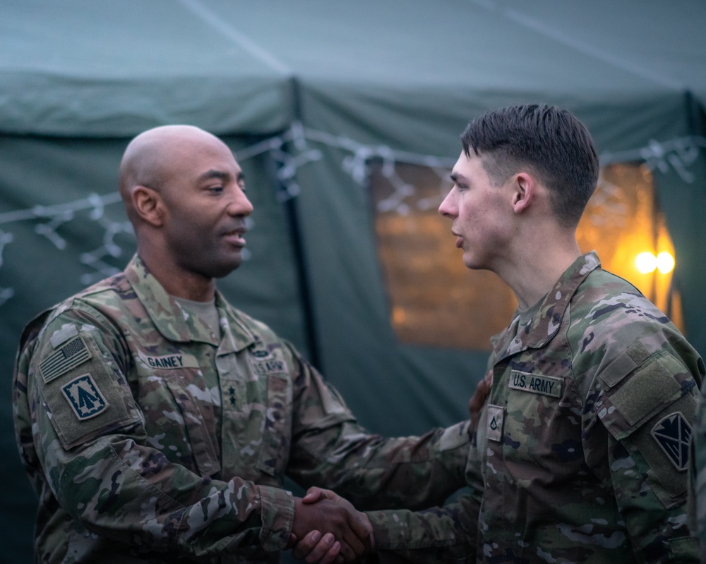 Director of the Joint C-UAS Office, Maj. Gen. Sean Gainey, visits U.S. air defenders forward deployed in Poland