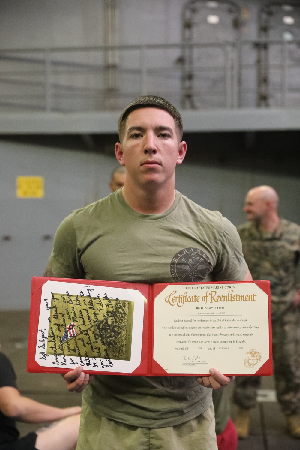Sgt. Subject’s Reenlistment at Sea