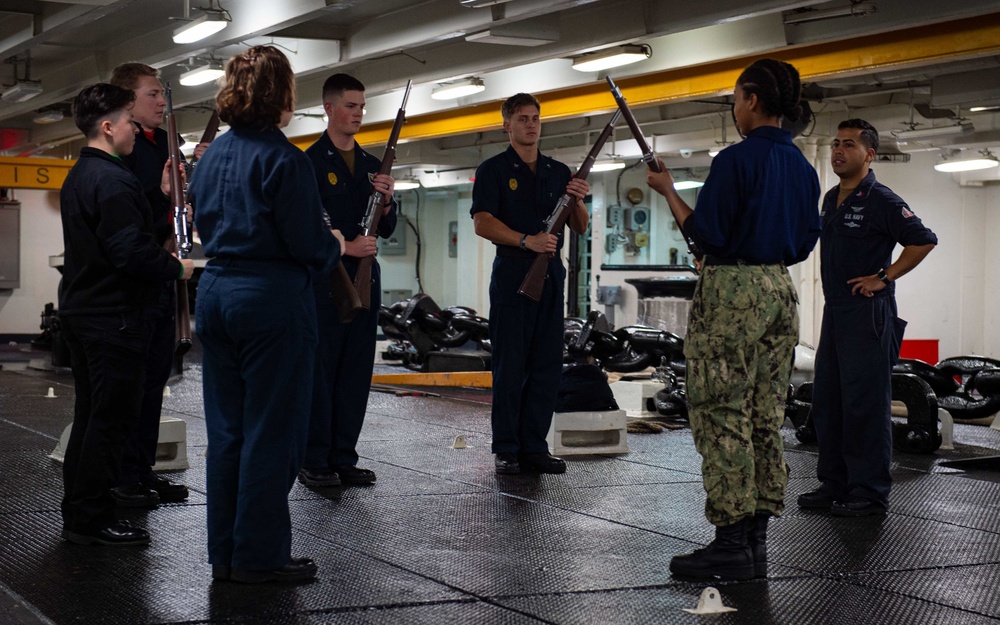 USS Carl Vinson (CVN 70) Honor Guard Training