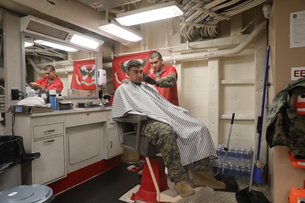 U.S. Marine Provides a Haircut During Deployment