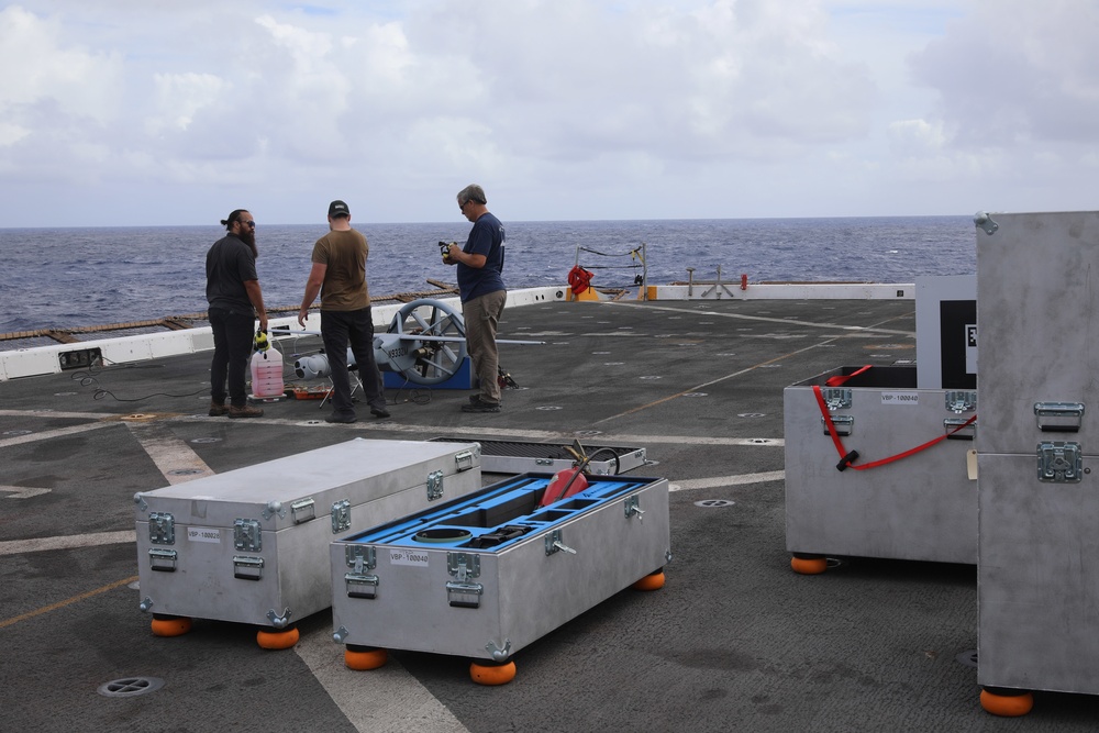 U.S. Marines &amp; Contractors Test the VBAT Drone Aboard USS John P. Murtha