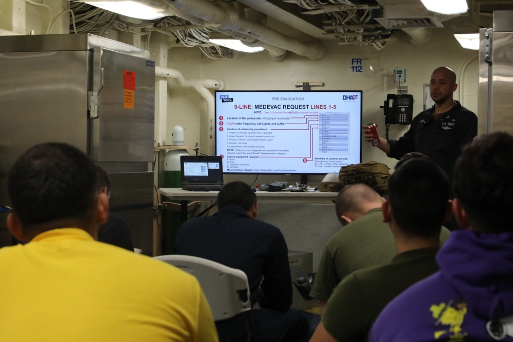 U.S. Marines and Sailors Attend A CLS Class Aboard USS John P. Murtha