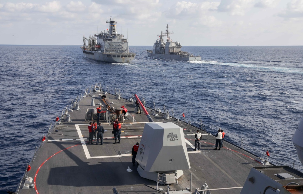 USS Rafael Peralta (DDG 115) Conducts Underway Replenishment with USNS John Ericsson (T-AO 194)