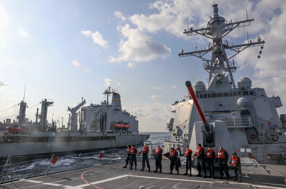 USS Rafael Peralta (DDG 115) Conducts Underway Replenishment with USNS John Ericsson (T-AO 194)