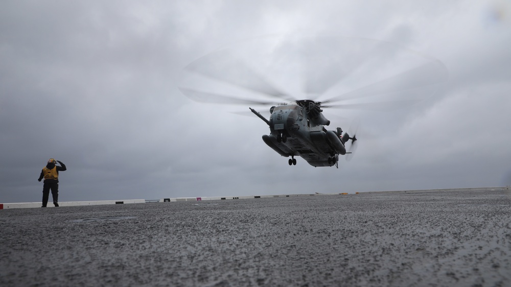 U.S. Marines and Sailors Conduct Flight Ops Aboard USS John P. Murtha