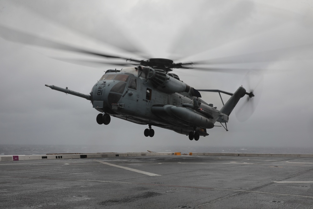 U.S. Marines and Sailors Conduct Flight Ops Aboard USS John P. Murtha