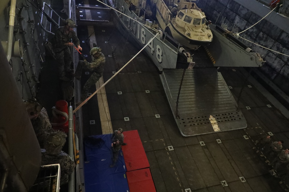 U.S. Marines Conduct Rappel Training Aboard USS John P. Murtha