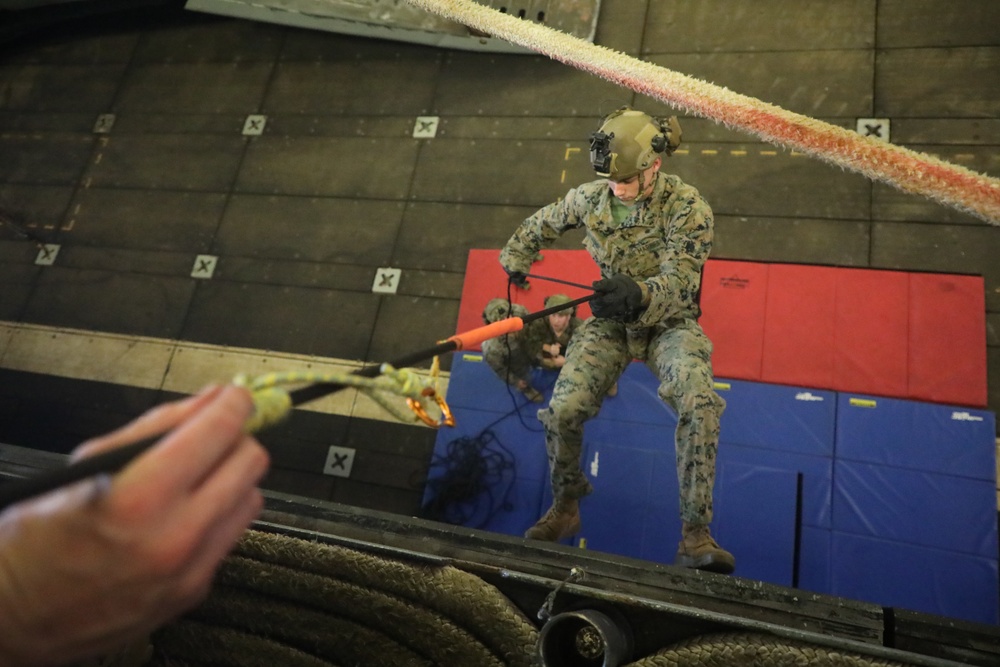 U.S. Marines Conduct Rappel Training Aboard USS John P. Murtha