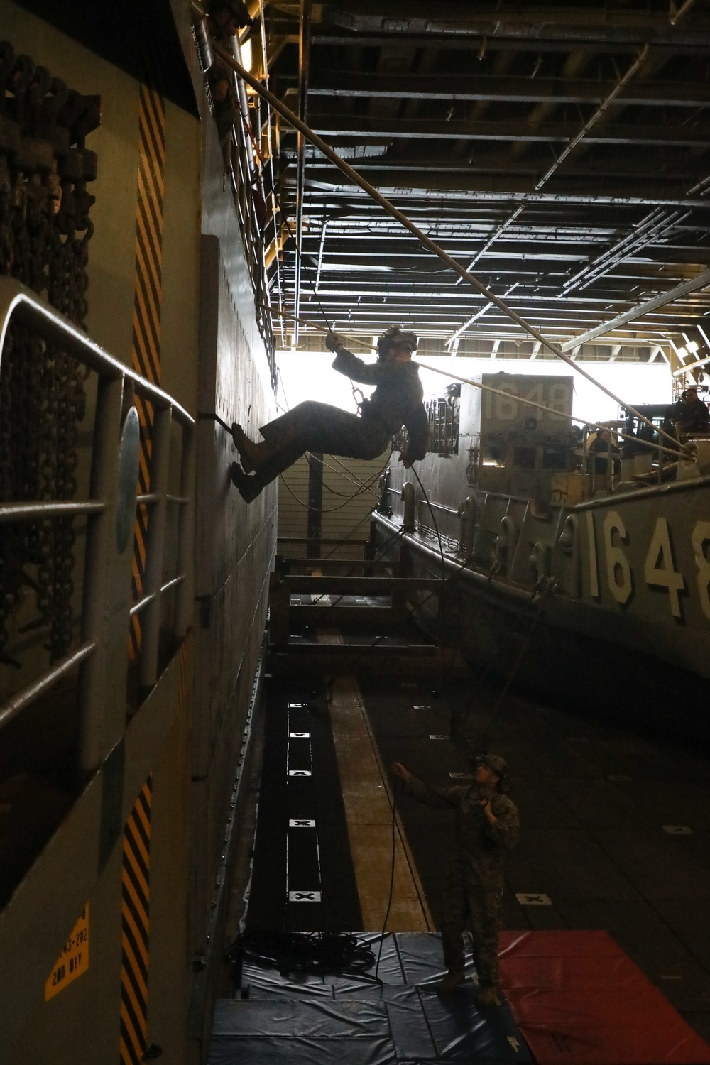 U.S. Marines Conduct Rappel Training Aboard USS John P. Murtha