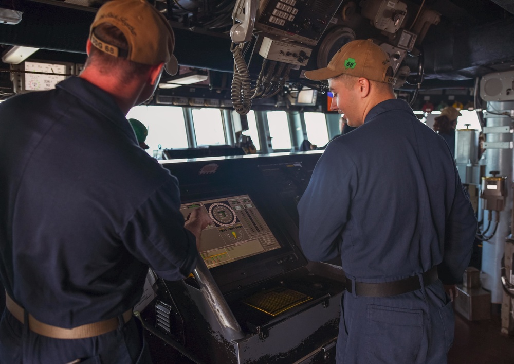 USS The Sullivans transits the Bab al-Mandeb