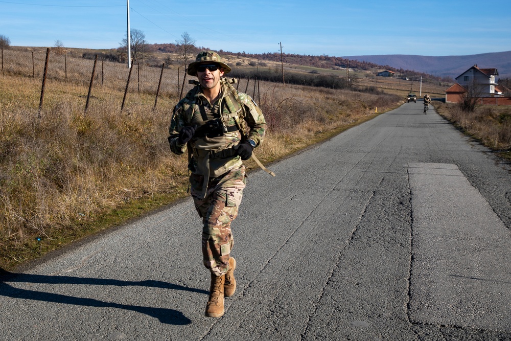 KFOR RC-East Soldiers participate in DANCON Ruck March