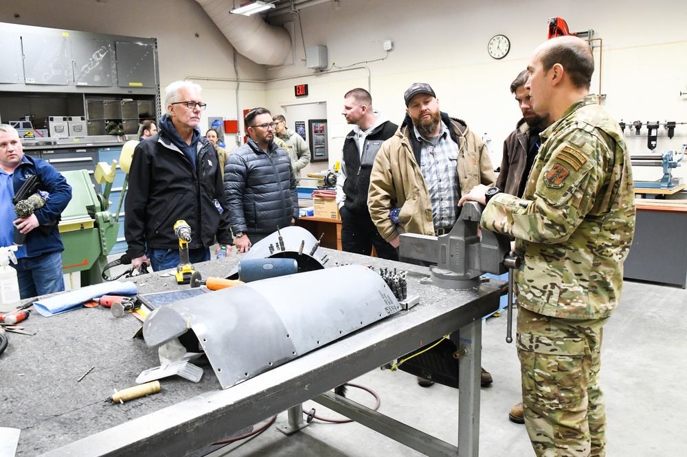 Alaska Civic Leaders Labor Union Representatives tour 168th Wing