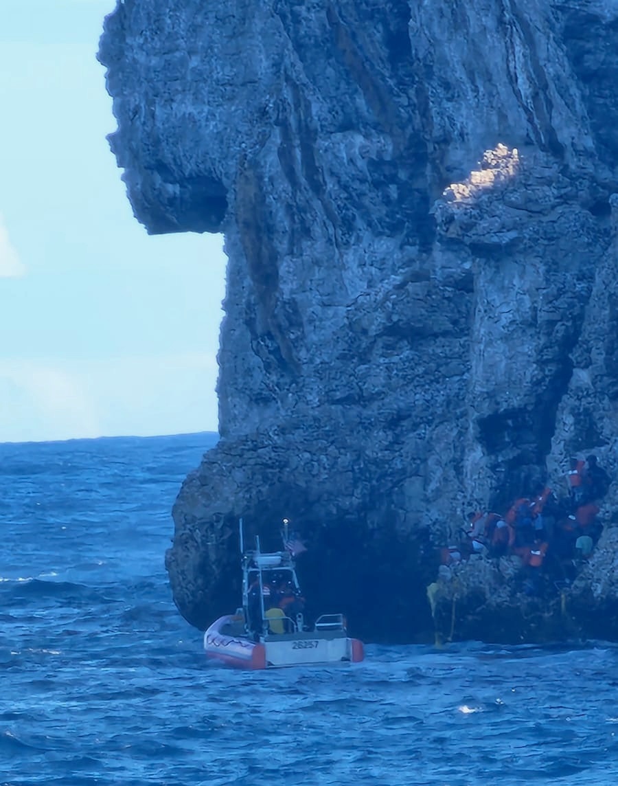 Coast Guard rescues 55 migrants who were left stranded by smugglers on Monito Island, Puerto Rico