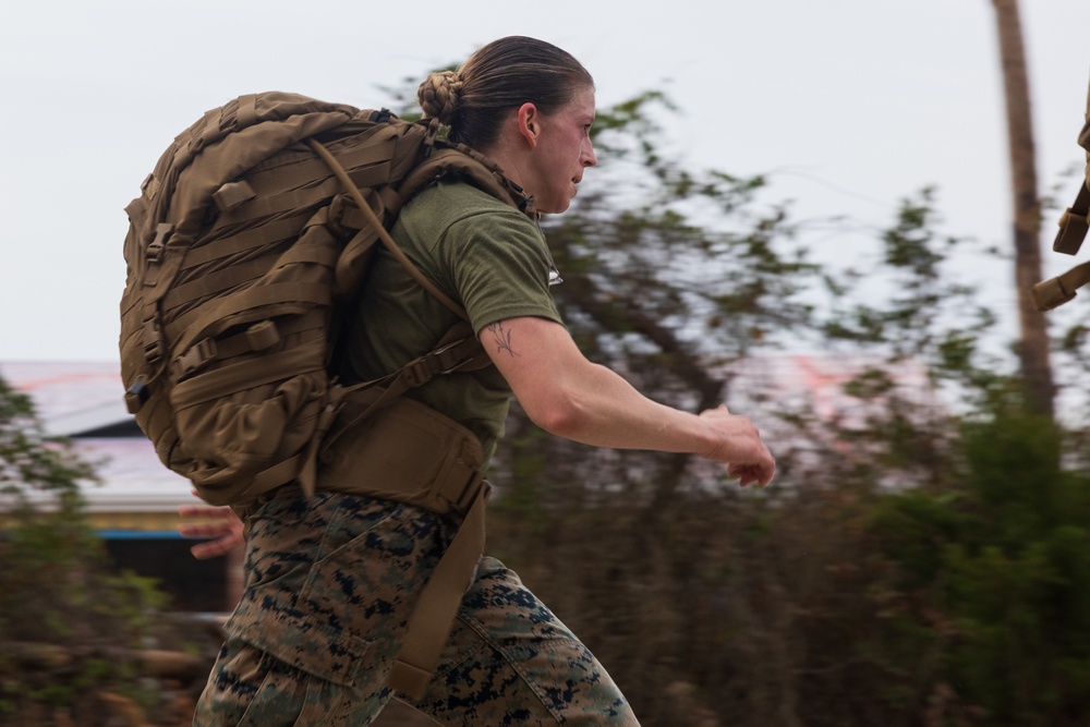 U.S. Marines Complete a Six-mile Ruck Run for a Littoral Engineer Reconnaissance Team Screening