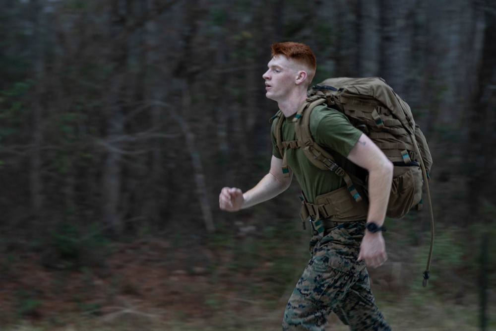 U.S. Marines Complete a Six-mile Ruck Run for a Littoral Engineer Reconnaissance Team Screening