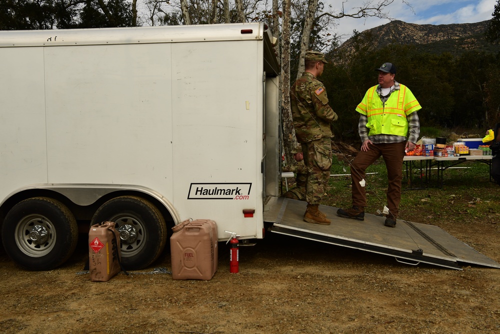 649th Engineer Company reroutes water flow in Montecito